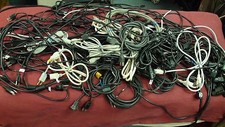 HUGE LOT OF 93 3 PIN AC CABLES 6 FEET AND LONGER TELEVISION COMPUTER MONITORS picture