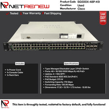 Cisco SG500X-48P-K9  Managed Switch 48 Port PoE+ Stackable picture