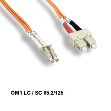 10PCS Kentek 15m OM1 LC to SC Multi-Mode Fiber Optic Cable 62.5/125 Duplex UPC picture