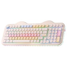 99 Key Wireless Mechanical Keyboard Beige, RGB Backlit, Number Pad picture