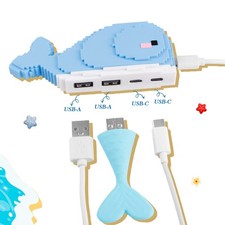 1x USB 2.0 HUB 4 Ports USB Splitter/Expander with Data Cable for MacBook PC Mice picture