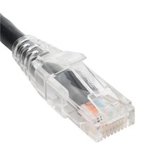 ICC ICC-ICPCST03BK PATCH CORD CAT6 CLEAR BOOT 3' BLACK picture