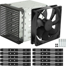 Hard Drive Cage 5.25 Inch to 5X 3.5 Inch, Stainless Steel HDD Enclosure picture
