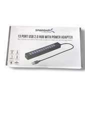 Sabrent 13 Port USB 2.0 Hub with Power Adapter and 2 Control Switches (HB-U14P) picture