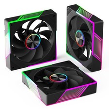 120mm PWM Fans - Set of 3 - Reverse  - Unique ARGB Lighting - 4-Pin Connection picture