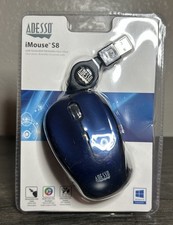 Adesso iMouse S8L LED Optical Wired USB Retractable Mini Mouse - Blue picture