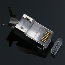 20pcs rj45 Connector cat7 Cat6a Network Nonnector RJ45 Plug 8P8C Metal Shielded picture