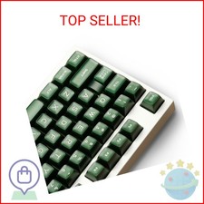 ULTRAEQUIP Emerald Jade Keycaps 142 Keys Double Shot PBT Keycaps RSA Profile, Tr picture