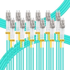 1M 6 Pack OM3 LC To LC Fiber Patch Cable Multimode 10Gb 40Gb Duplex 50/125um picture
