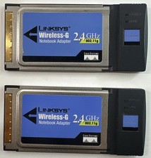 2x LOT - Linksys PCMCIA Wireless G Notebook Adapter WPC54G Laptop Wi-Fi picture