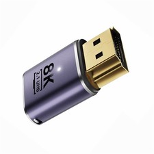NFHK HDMI Male to 2.1 Female UHD Extension Gold Converter Adapter Silver picture