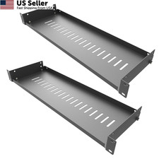 Jingchengmei 2 Pack of 1U Vented Cantilever Server Rack Mount 6V2PC, black picture
