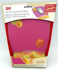 3M Precise Mouse Pad with Gel Wrist Rest Daisy Design Hot Pink New MW308DS picture