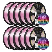 10x GEEETECH Silk PLA Filament 1.75mm 1kg/roll Silk Rainbow PLA Filament NEW picture