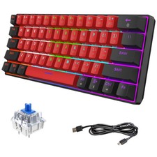 Snpurdiri 60% Wired Gaming Keyboard RGB LED Backlit Small 61 Keys for PC Mac  picture