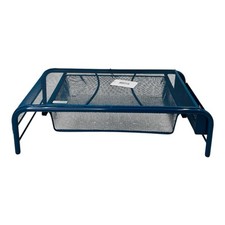 Mind Reader Metal Mesh Monitor Stand 3 Compartment Turquoise 20