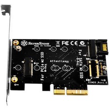 SILVERSTONE SST-ECM20 NGFF M.2 SSD M-KEY TO PCIE 4X & B-KEY TO SATA 6G ADAPTER picture