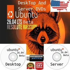 UBUNTU 26.04 BETA LTS 2‑DVD SET Desktop And Server  - SHA256 - SAME DAY-Shipping picture
