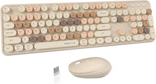 Colorful Computer Wireless Keyboards Mouse Combos Full-Sized 2.4GHz Dropout picture