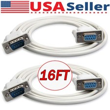 16FT DB9 RS232 Male to Female Serial Port Extension Cable Cord Lot picture