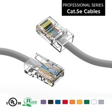 20 Pack of 50Ft CAT5E UTP Ethernet Network Non Booted Cable 12-200 Feet Gray picture