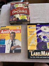 Rare Hallmark Card Studio 3 Deluxe, Norton Anti Virus & Label Maker All New picture