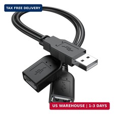 [2026 Upgraded] USB 2.0 A Male to 2 Dual USB Female Jack Y Splitter Hub Power Co picture