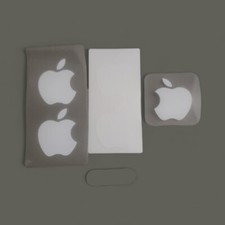 White Apple Logo Sticker Decal - Genuine OEM - 5 Total Stickers picture