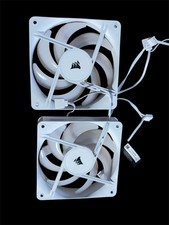 Lot of 2 Corsair RS120 ARGB White 120mm PWM 5V RGB Fans – NEW No Box picture