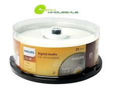 100 PHILIPS Digital Music CD-R 40X  Branded Log 700MB Audio Media Disc Cake Box picture