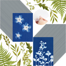 Sun Print Paper Cyanotype Paper Kit, 32 Sheets Sun Art Paper with 1 Plastic Tool picture