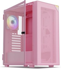 AL800 Pink Full Tower PC Case - Tempered Glass, ARGB Fans, E-ATX Support picture