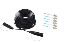 Armored Fiber Optic Cable LC to LC 6 Strands OM3 Multimode with Protective Cap picture