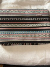 Kayond Aztec Brown Teal Pattern Canvas Laptop Sleeve tablet Polyester Foam 14” picture