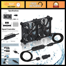 Dual 120mm 10-Speed USB Cooling Fan - IPX5 Waterproof for PC, TV, Router, Xbox picture