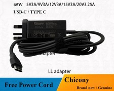 Genuine Chicony 65W 20V 3.25A USB-C Charger W21-065N2C Type C Adpater UK Plug picture