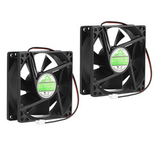2 Pack 80mm by 80mm by 25mm 8025 12V DC 0.20A Ball Bearing Brushless Cooling Fan picture