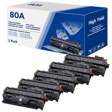 1-5PK CF280A Toner Fits for HP 80A Toner LaserJet Pro 400 M401d M401dw M401dn picture