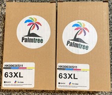 2 Palm Tree Remanufacture 63 XL Printer Ink HK0063XS11 Black & Tri-Color 2 Packs picture