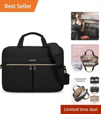 Elegant Black Laptop Bag for Women - 15.6 Inch Briefcase for Business & Travel picture