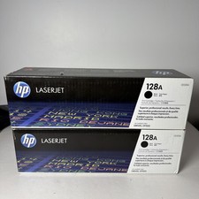 HP 128A LaserJet Toner Cartridge Dual 2  Pack Black CE320AD OEM NEW picture