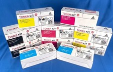 InkTech Dell E525W Toner Lot 10 Cartridges 2 Full CMYK Sets + Extras New picture