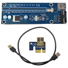 PCIE164P-N03 VER 006 PCI-E 1x to 16x Backplane Blue + Adapter PCE2PCE-N06 Blue +U picture