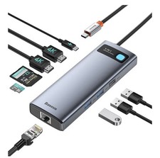 Baseus Laptop Docking Station Dual Monitor, 9 in 1 USB C Hub w/ 2 HDMI picture