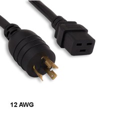 10x 6ft Black High Voltage Power Cord NEMA L6-20P/IEC60320 C19 12AWG 20A/250V picture