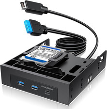 5.25 Inch Internal USB Hub Front Panel – USB‑C 20Gbps + 2X USB‑A 5Gbps, Dual 2.5 picture