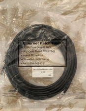 Cat. 6 Non-Booted Cat6 Patch Cable Black 20ft  (Lot of 5) picture
