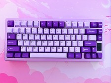 OOCTPK Chilkey ND75 Wireless Aluminum Keyboard Purple 1.6mm PCB with LCD Screen picture