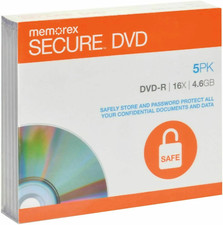 Memorex Secure DVD-R Password Protected Encryption 4.6GB AES 256 Bit ( 98967 ) picture