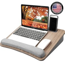 HUANUO Portable Lap Laptop Desk with Pillow Cushion, Fits up to 15.6 Inch Laptop picture